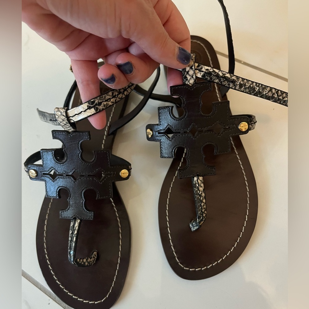 Tory Burch Black and Brown Sandals